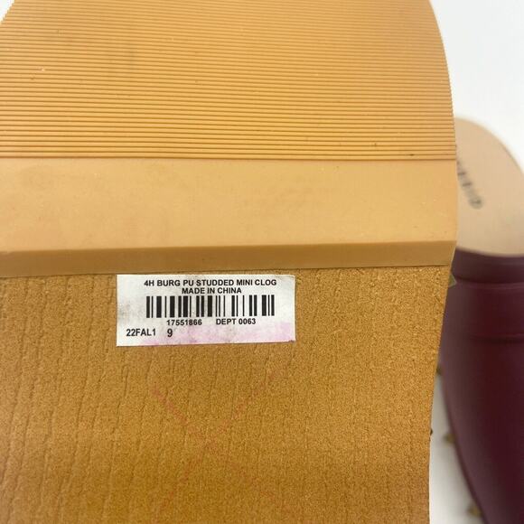 Torrid Burgundy Studded Mini Clog Women's Shoes Size 9 Wide Width - Picture 8 of 9